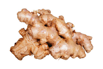 Close up of ginger root isolated transparent