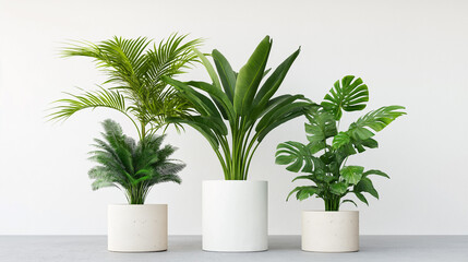Obraz premium Blank product stand with tropical plants. 3d rendering