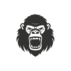 Gorilla Aggressive silhouette vector illustration