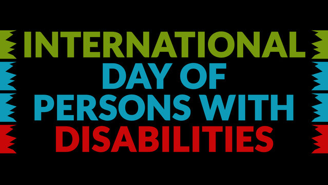 International Day of Persons with Disabilities text with side lines on a black background. Which is observed every year in December to celebrate International Day of Persons with Disabilities.