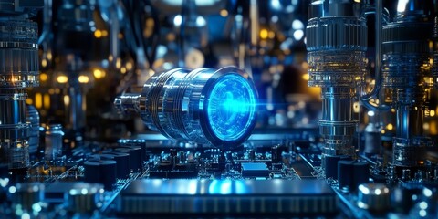 Fototapeta premium fiber optics background with lots of light spots