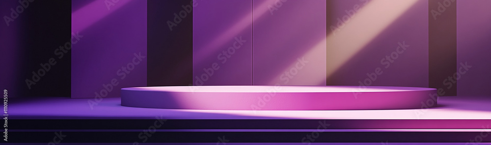 Aufkleber unique stage setup with purple lighting creates an inviting atmosphere for performances and events