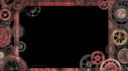 Black steampunk themed background. AI Generated