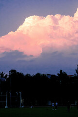 Fototapeta premium These images capture the serene beauty of nature during sunset, perfect for depicting the tranquility of an educational setting and suitable for wallpapers and artistic projects.