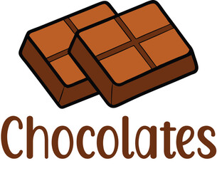 Cute Chocolates vector cartoon illustration for  Valentine's Day