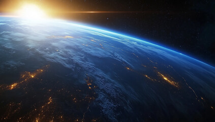 Fototapeta premium Looking down on Earth from Space