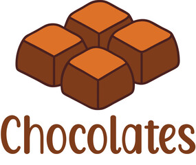 Cute Chocolates vector cartoon illustration for  Valentine's Day