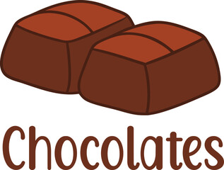 Cute Chocolates vector cartoon illustration for  Valentine's Day