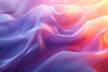 Obraz premium Smooth, luxurious fabric flows and folds, creating an abstract design of colorful waves, perfect for backgrounds and design elements