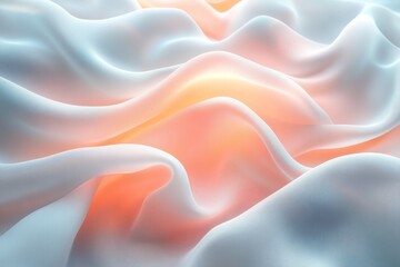 Obraz premium Smooth elegant pastel colored silk fabric flowing and waving with curves, creating a delicate and luxurious texture
