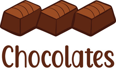 Cute Chocolates vector cartoon illustration for  Valentine's Day