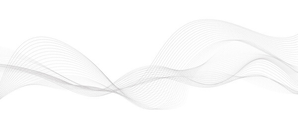 Abstract wave element for design. Wave with lines created using blend tool. Curved wavy line, smooth stripe.
