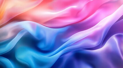 Obraz premium Abstract Draped Fabric in Vibrant Rainbow Hues