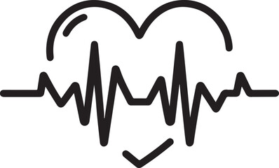 Heart Rhythm and EKG Icon.