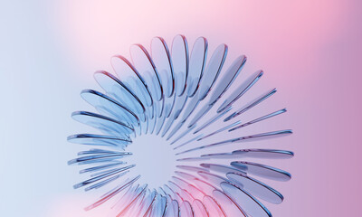 Abstract 3D Wallpaper Background with Glass Circle Shapes