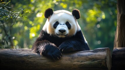Obraz premium Adorable Panda Relaxing in Natural Habitat