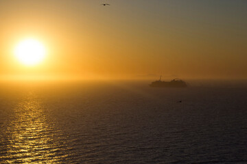 sunset in Akrotiri, Santorini, Greece