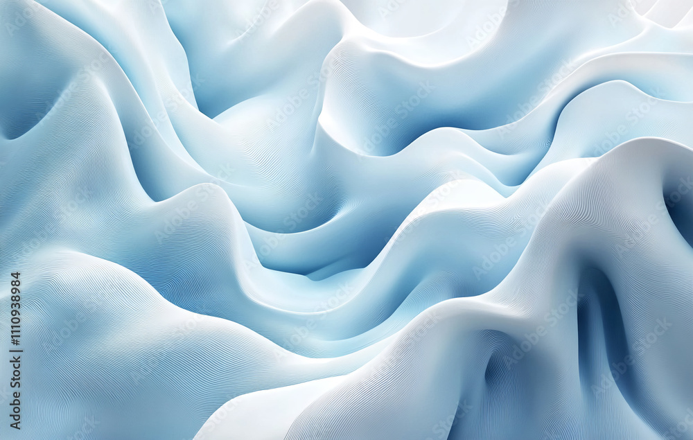 Poster soft blue fabric folds create an elegant and calming texture for design purposes