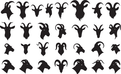 Artistic Goat Head Profile Vector