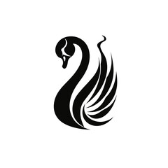 0Swan Aggressive silhouette vector illustration