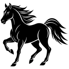 horse silhouette isolated on white background