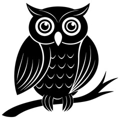 Obraz premium owl on a branch isolated on transferred background, cut out