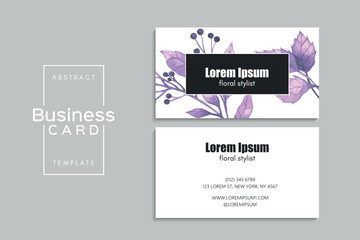 Watercolor floral business card design.