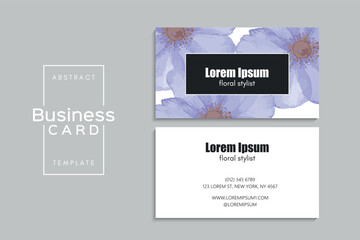 Watercolor floral business card design. Template