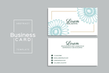 Watercolor floral business card design. Template