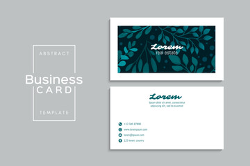 Watercolor floral business card design. Template