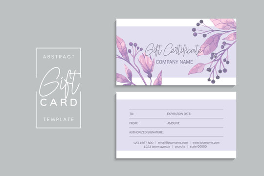 Set of colorful gift cards template. Modern style vector illustration of flowers for saloon, gallery, spa, shop. Gift voucher