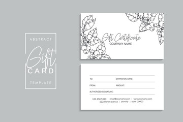 Set of colorful gift cards template. Modern style vector illustration of flowers for saloon, gallery, spa, shop. Gift voucher