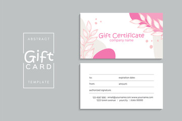 Set of colorful gift cards template. Modern style vector illustration of flowers for saloon, gallery, spa, shop. Gift voucher