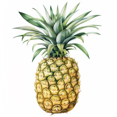 Fototapeta premium pineapple crafted illustration on white background isolated