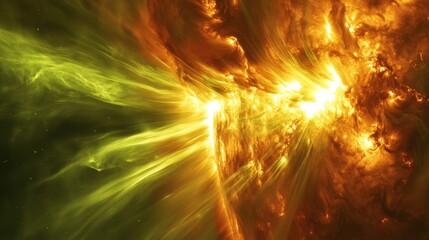 A Stellar Explosion with Glowing Gas and Light Rays