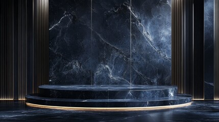 Luxurious bright marble slab showing podium composition background