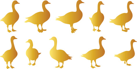 Elegant Golden Goose Vector Designs
