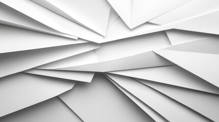 Abstract White Geometric Pattern with Overlapping Triangles