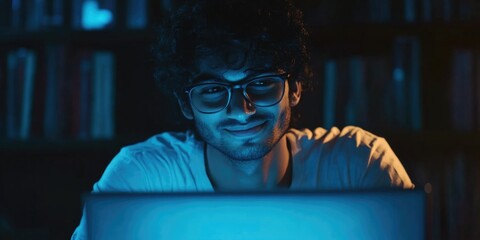 Intense Focus in a Library Late Night