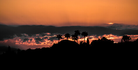 Sunrise in the mountains of Alcudia mallorca, spain