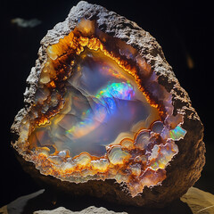 aesthetic image of a mineral stone. AI generated	