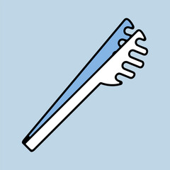 Spaghetti tongs vector icon. Kitchen appliances