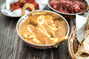 Indian food Thali combinations Indian-style meal with chicken