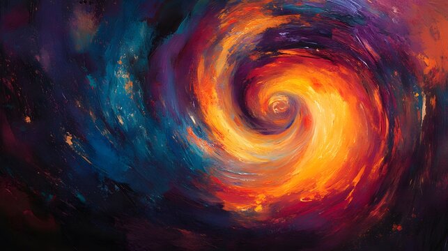 Swirls of bright colors reminiscent of a spinning galaxy