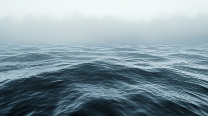 Fototapeta premium A Foggy Sea with Gentle Waves
