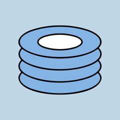 Plates, dishes vector icon. Kitchen appliance