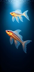 Naklejka premium Depths of Light - Explore the mysterious underwater world