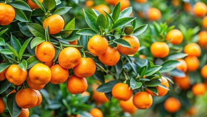 Tangerines on the bush, ripe fruits