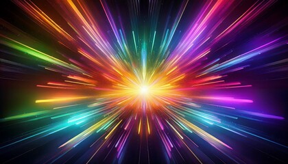 "Abstract Brilliance: A Dazzling Light Display on Dark Background