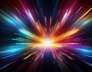 Prismatic Energy Burst: A Futuristic Explosion of Light and Color